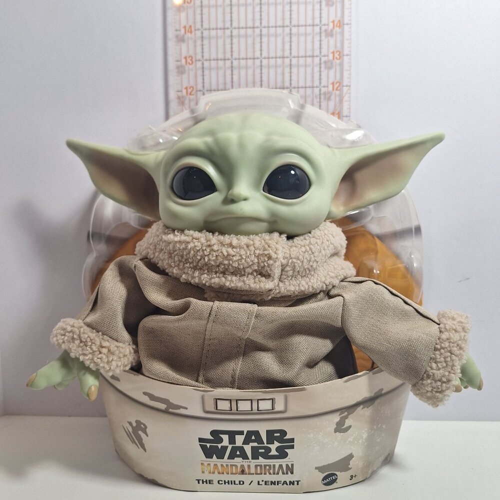 Star Wars The Mandalorian Grogu Child Baby Yoda Plush Toy 11" Disney Mattel - Picture 10 of 16
